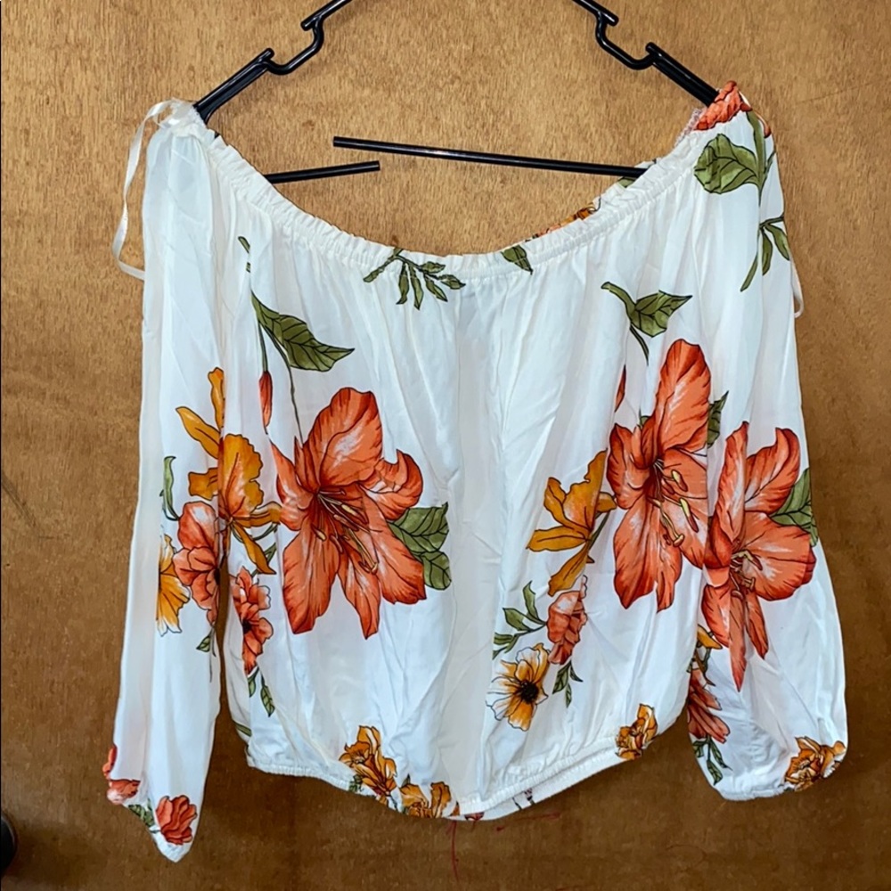 Crop off the shoulder top